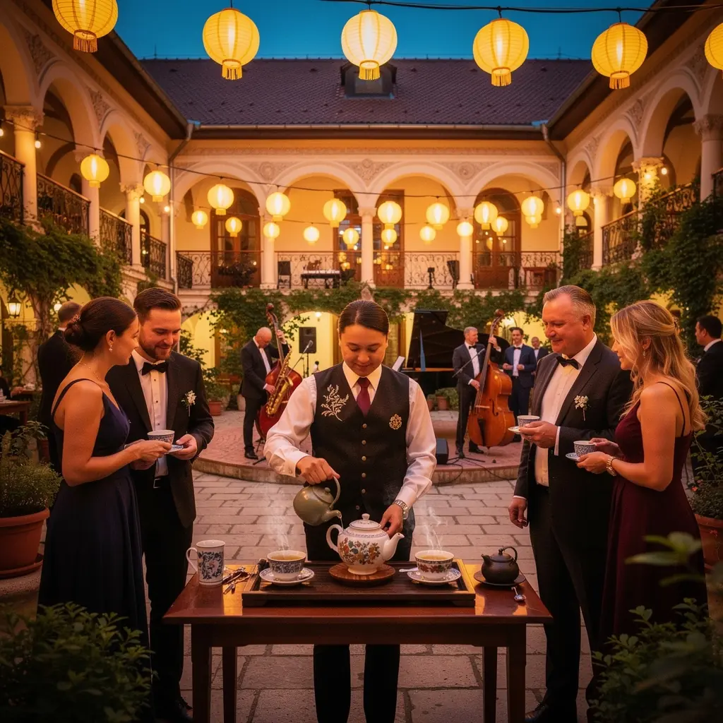 Friss zöld tea levelek, napfényben csillogva.