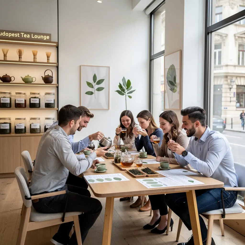 Zöld tea levelek, amelyek friss és fűszeres illatot árasztanak.