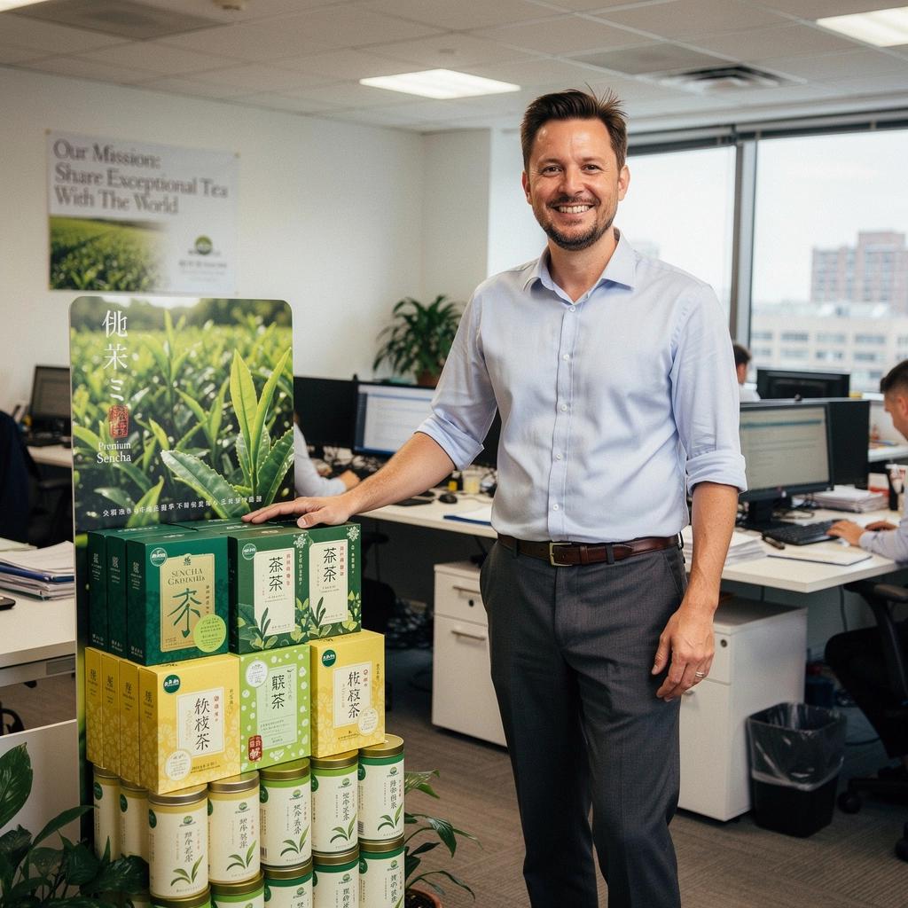 Zöld tea szüretelése, a kéz érintésével a levelek középen.